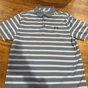 Men's Under Armour Playoff Polo S/S Golf Shirt Large / Blue Striped